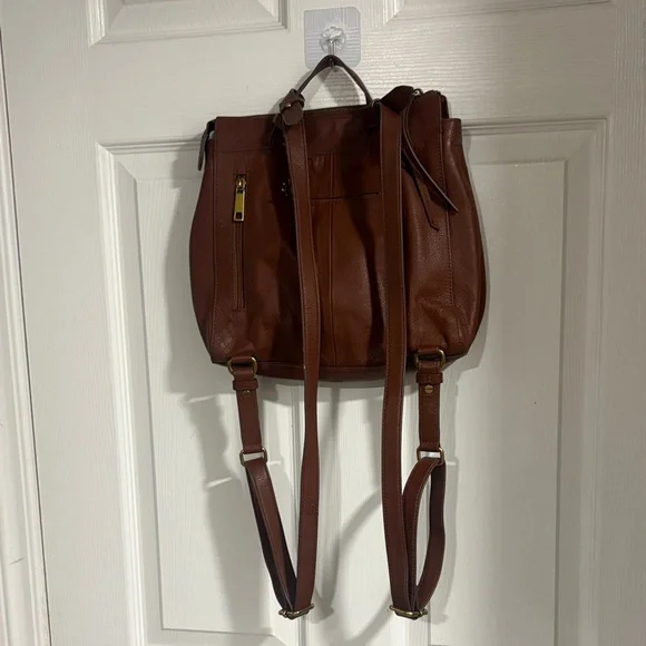 Fossil Tan Leather Backpack - Picture 5 of 10